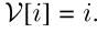 V[i] = i