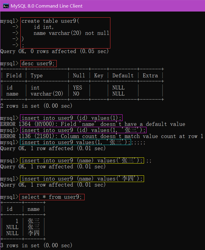 MySQL数据库-笔记02【创建数据库与数据表、数据类型与类型选择、增删改查、6种约束概念与举例(主键约束、自增约束、唯一约束、非空约束、默认约束、外键约束)】卢已好运哒~-