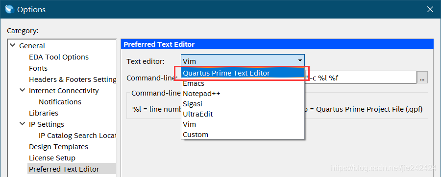如何使用Quartus添加外部编辑器GVIMjie242424的博客-