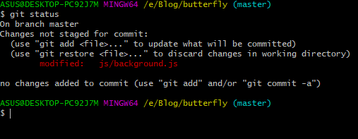 红色部分则是修改过的文件