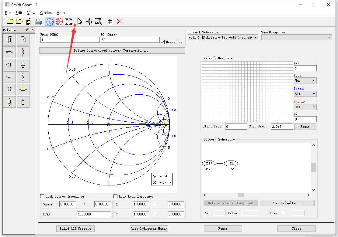 ADS内Smith Chart Utility消失了Palette如何找回_smith chart的电容不见了-CSDN博客