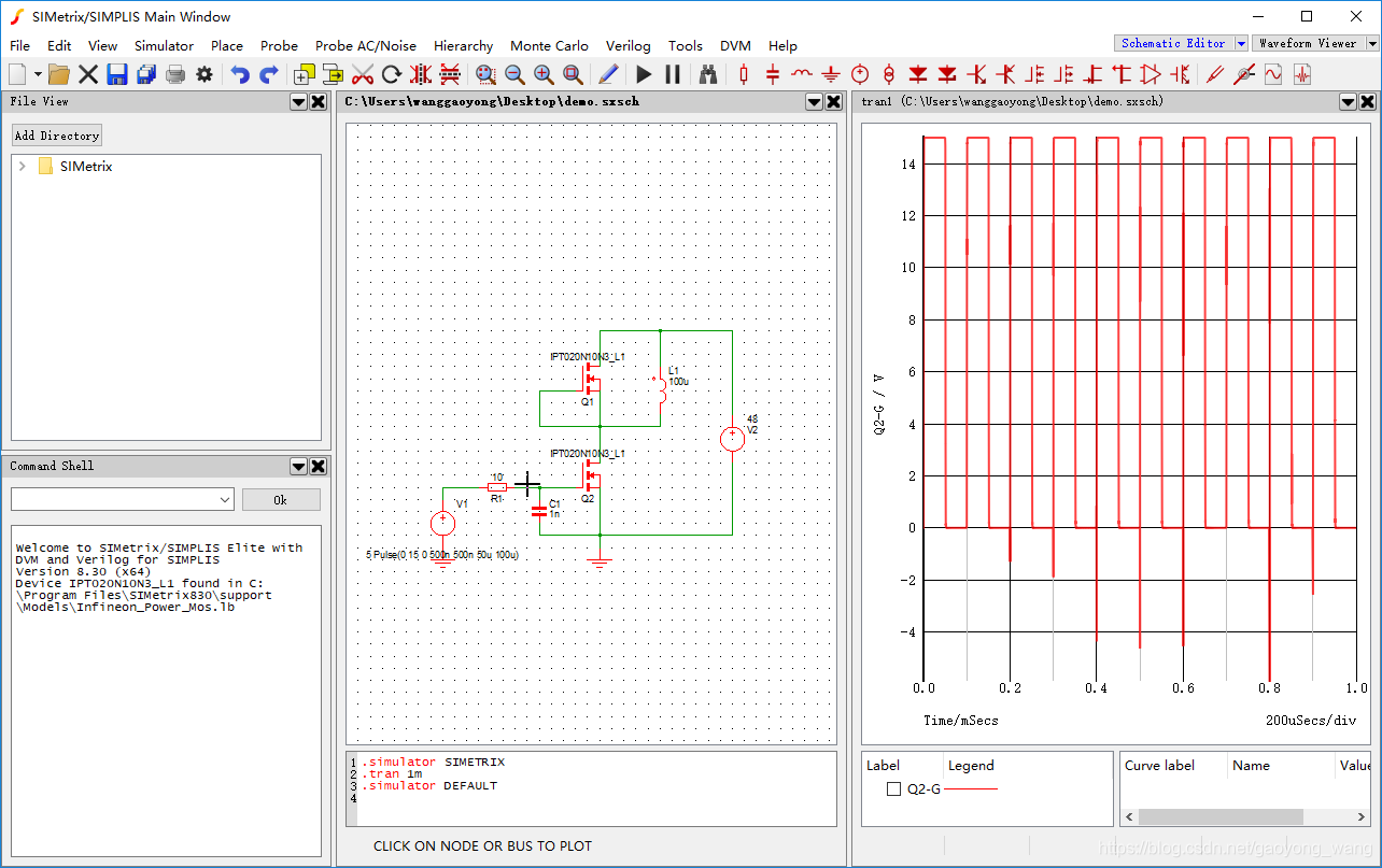 SIMetrix教程-002.快速开始一个仿真_simetrix怎么搭个简单的仿真-CSDN博客