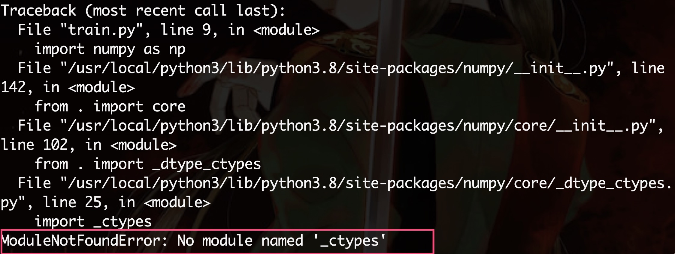 python3.8.3版本报错ModuleNotFoundError No module named _ctypes_python3.8 no module named typingCSDN博客
