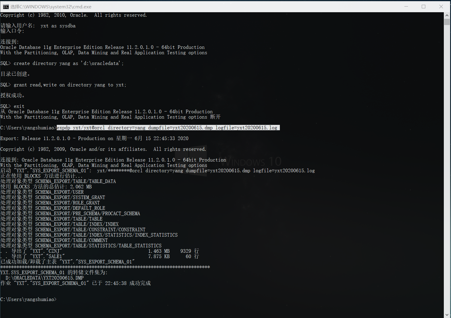 Oracle数据泵导出小白教程yangsm的博客-