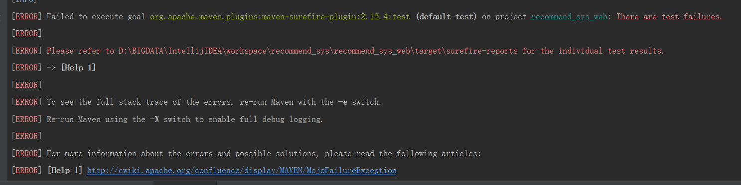 Idea Mvn Install Failed To Execute Goal Org apache maven plugins maven surefire plugin 2 12 4 