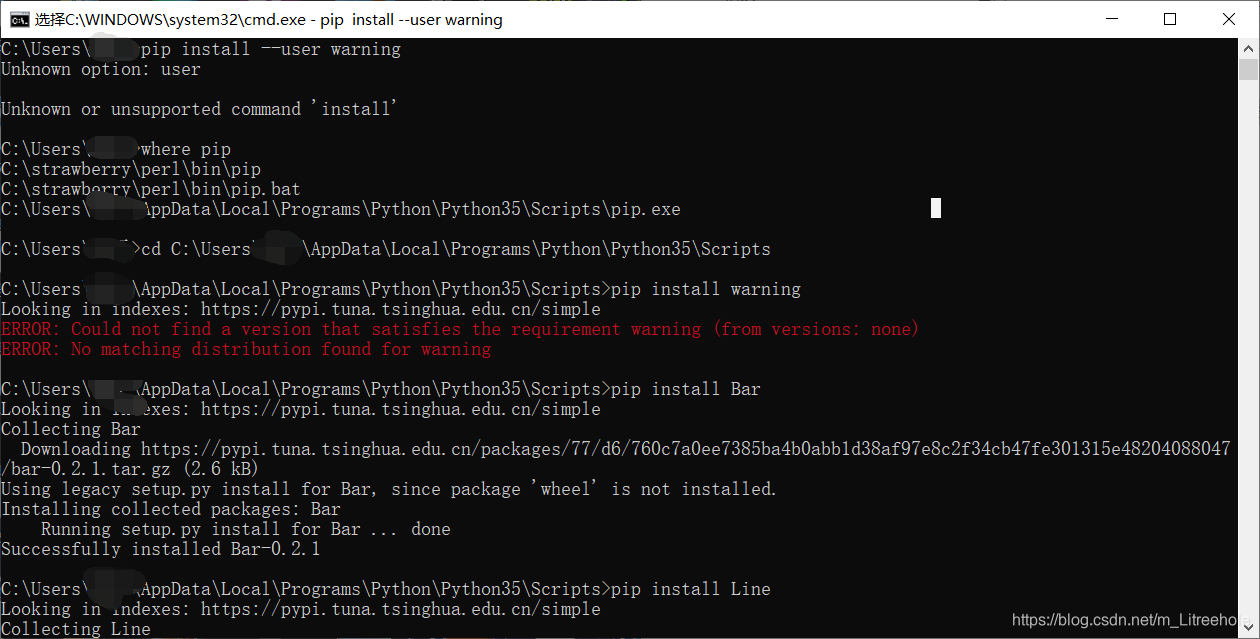 无法直接用cmd中pip install +库名直接安装时