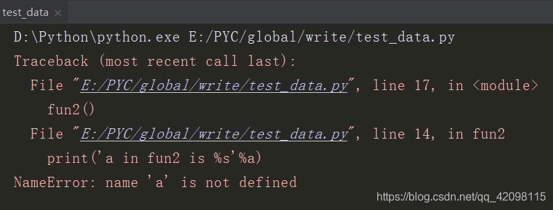 python NameError: name xxx is not defined_全局声明后报错nameerror: name ...