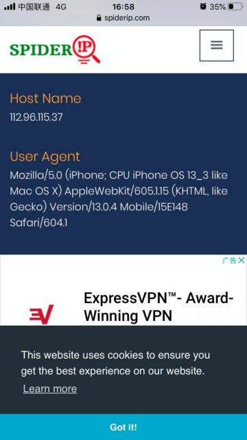 useragent safari ios