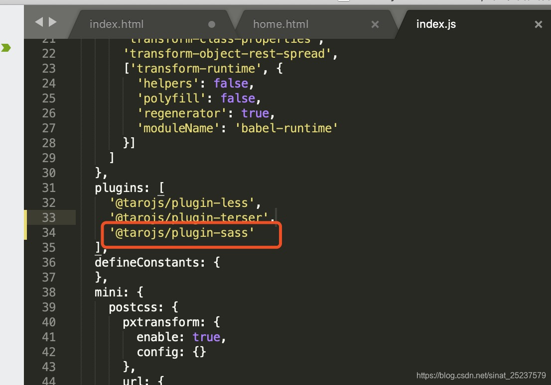 个人在Taro安装和启动项目时遇到的一些小问题sinat25237579的博客-taro安装@tarojs/plugin-sass,怎么在 plugins 中进行配置