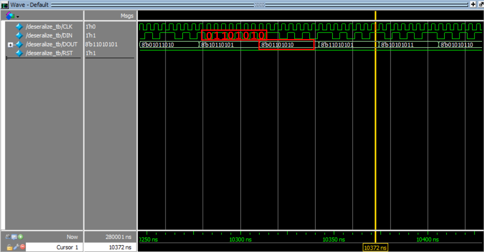 用verilog实现串行信号转8bit并行信号