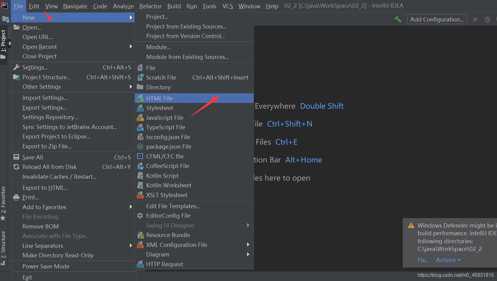 IntelliJ IDEA如何新建项目HTML_intellijidea登陆页面中 怎样新建html-CSDN博客