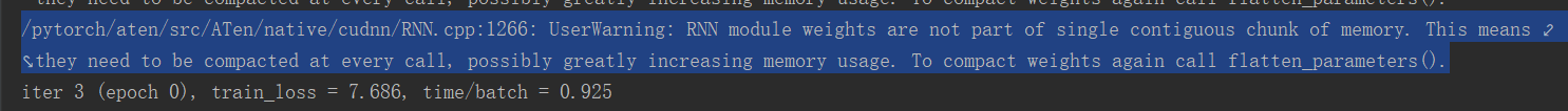 UserWarning: RNN module weights are not part of single contiguous chunk of memory.