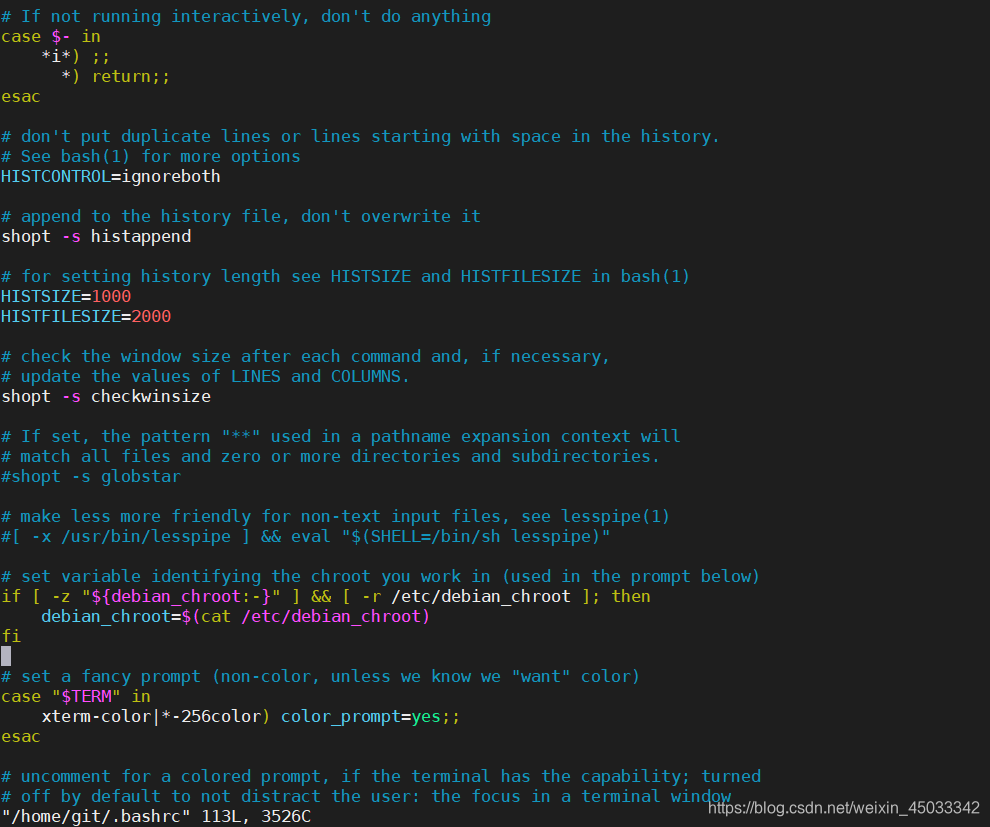 /home/git目录下.bashrc文件