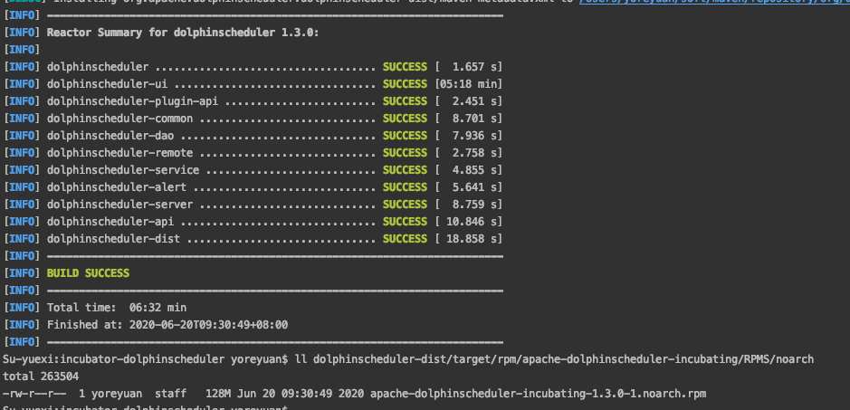 编译dolphinscheduler 1.3.0 