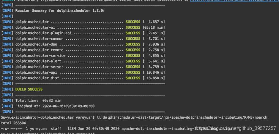 编译dolphinscheduler 1.3.0