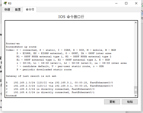 计算机网络实验四：配置网络路由