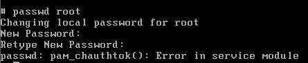 pam_chauthtok error in service module