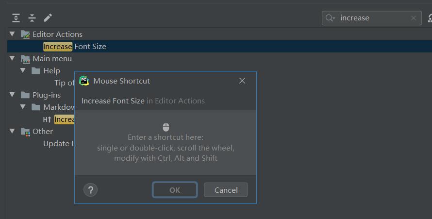 pycharm increase font size