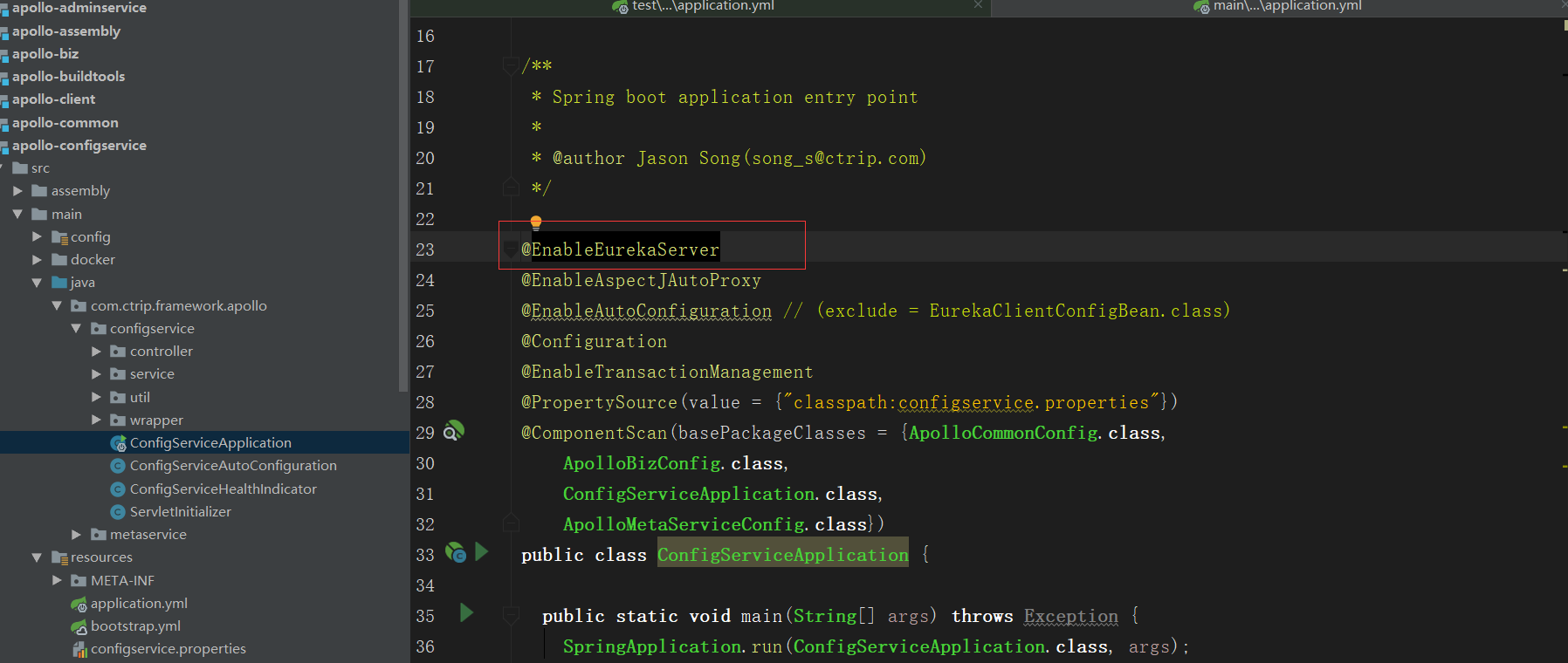 Apollo配置中心学习（一） 将 apolloconfigservice 注册中心整合到项目eureka注册中心