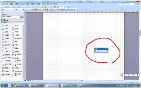 visio 2007 画直线和矩形