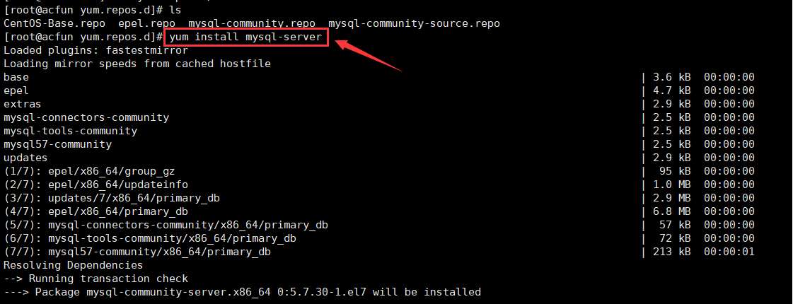 在CentOS 7 下安装mysql5.7ACfun-