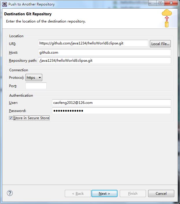 Eclipse本地工程项目push推送到远程库_ecplise中push to branch in remoteCSDN博客