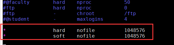 修改/etc/security/limits.conf配置文件
