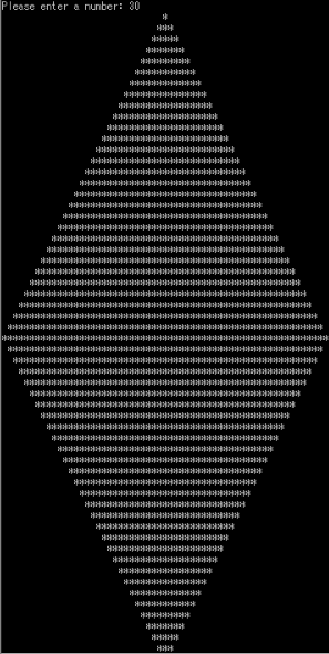 C++  在屏幕上用星号打印菱形