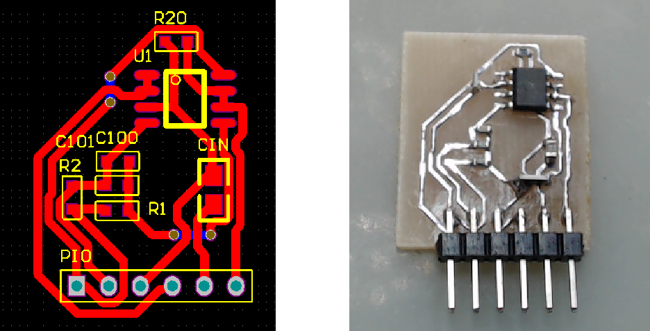 ▲ 实验小板焊接好的电路板