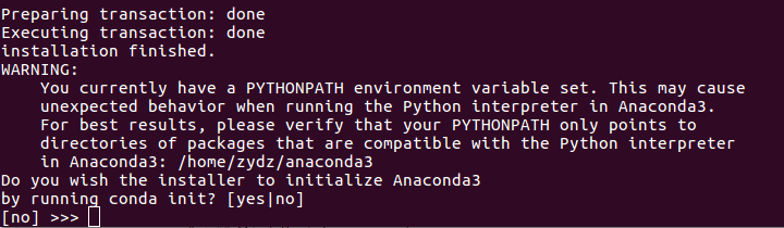 Linux下Anaconda的安装及使用教程_warning:you currently have a pythonpath ...