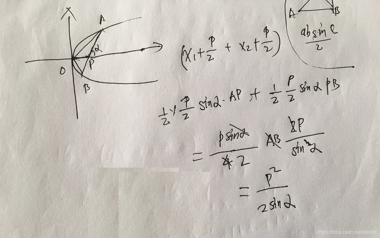 平面解析几何 抛物线焦点三角形面积公式 Sitelist的博客 Csdn博客 抛物线焦点三角形面积公式