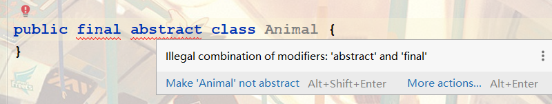 使用idea创建最终抽象类报错！