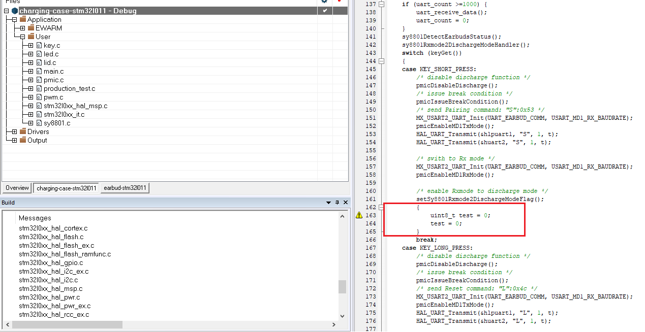 warnings by IAR Embedded workbench IDEtransfer of control bypasses