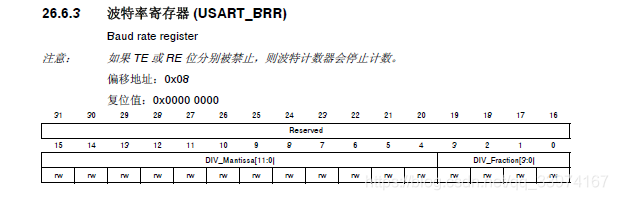 [外链图片转存失败,源站可能有防盗链机制,建议将图片保存下来直接上传(img-dZGEjeOD-1593537240018)(/image/波特率寄存器.png)]