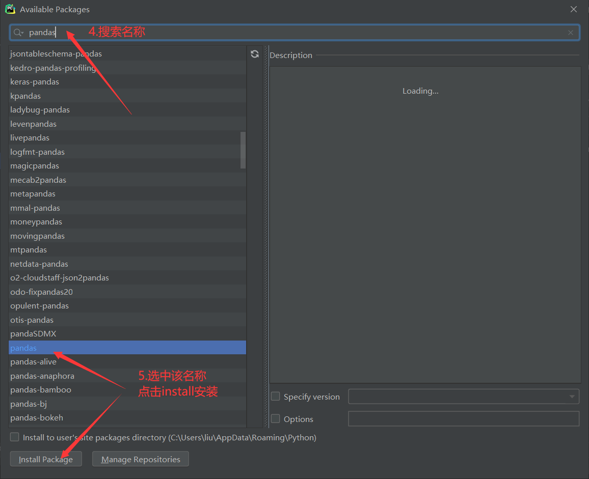 Как установить pandas в pycharm windows