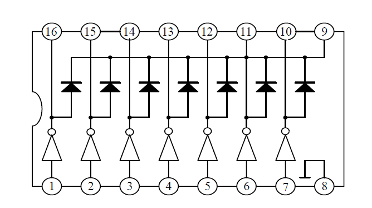 UNL2003引脚电路图