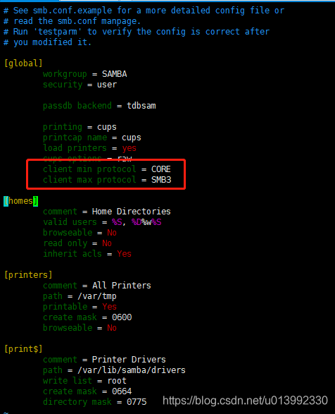 smbclient 报错：protocol negotiation failed: NT_STATUS_CONNECTION_RESET