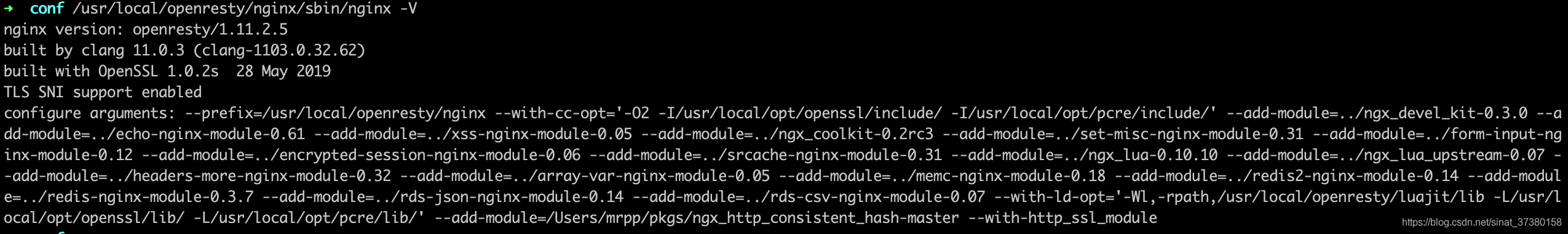 nginx -V信息展示