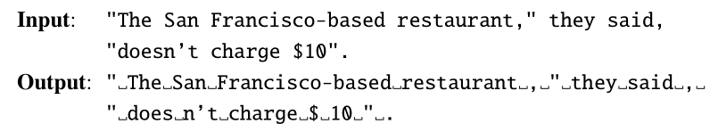 An example of Penn Treebank tokenization