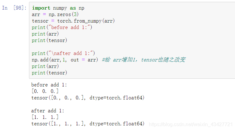 numpy创建张量