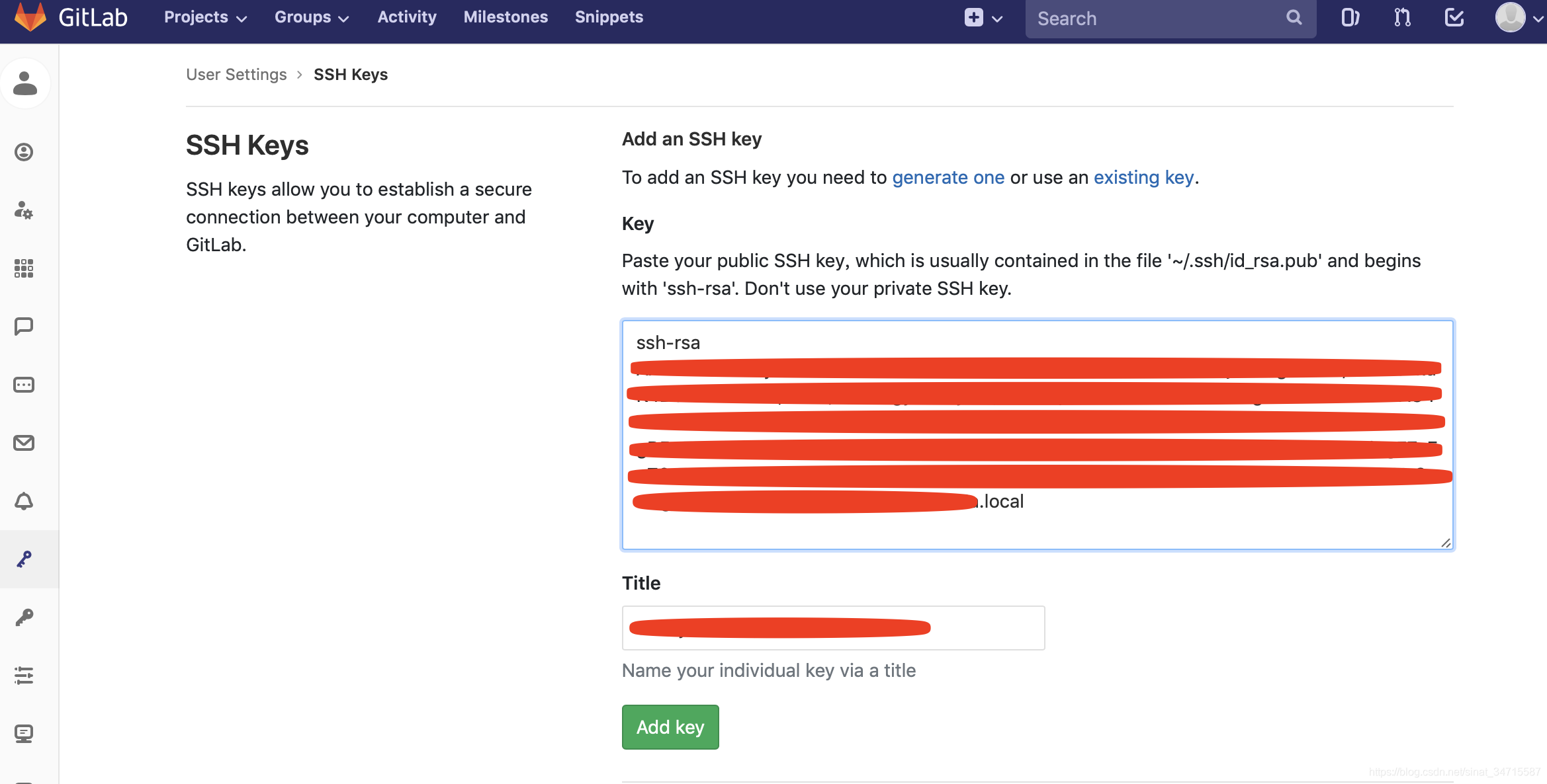 GitLab下载源码的两种方式（https/ssh-key）