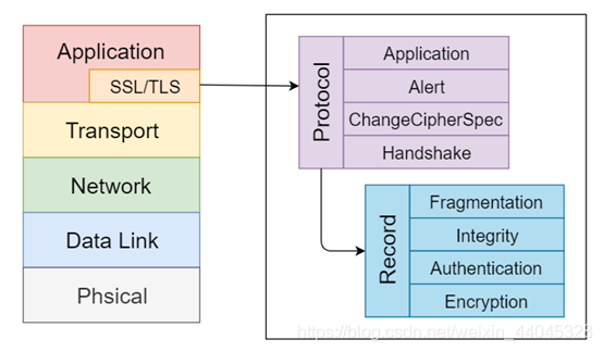 图1 SSL/TLS协议在OSI五层模型中的位置