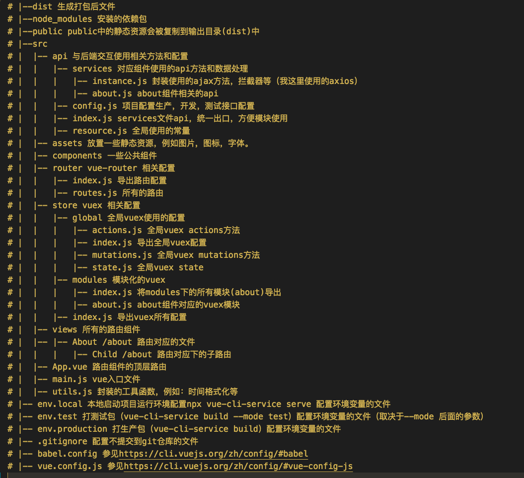 VueCli3 项目结构和具体作用