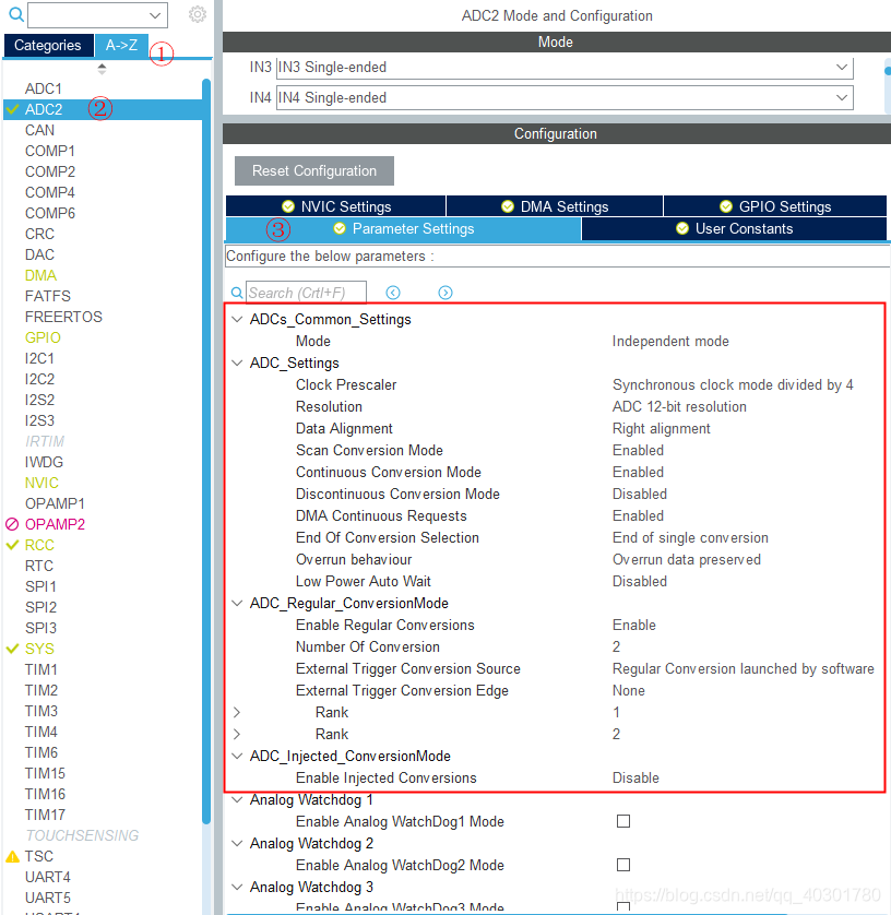 STM32 HAL库ADC+DMA配置_adc injected conversionmode-CSDN博客