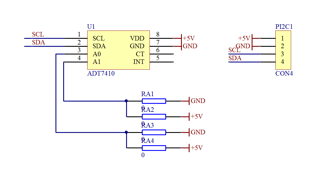 ▲ ADT7410芯片小板