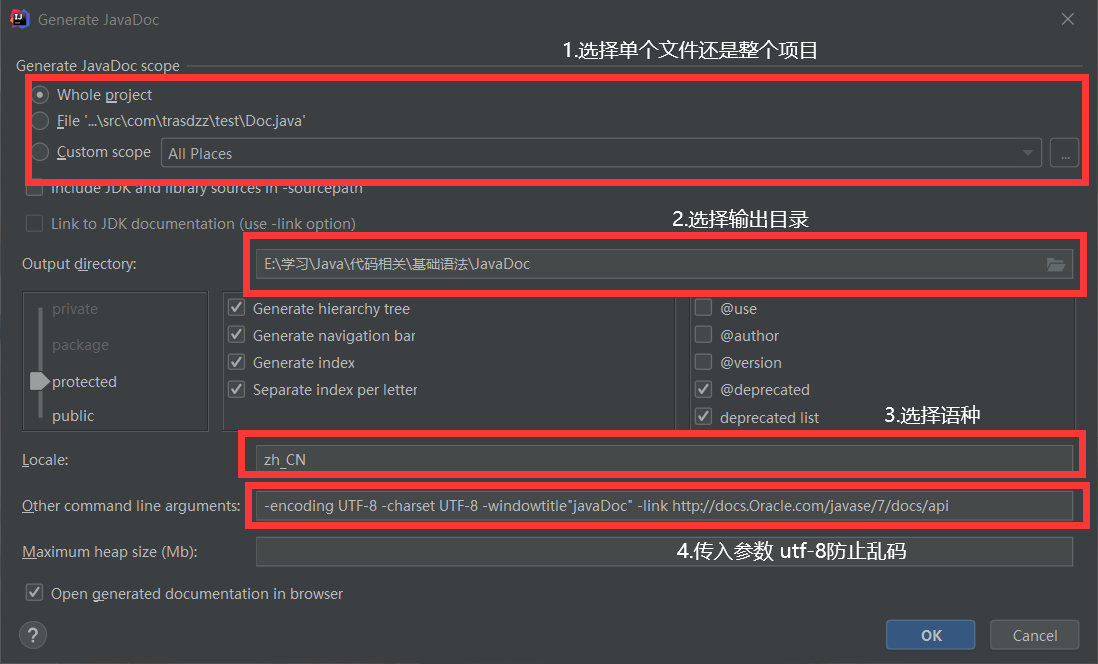 在命令行中 使用javadoc命令 提取注释 为什么提取出来那么多html文件 却没有一个文件时关于注释信息的啊 Segmentfault 思否