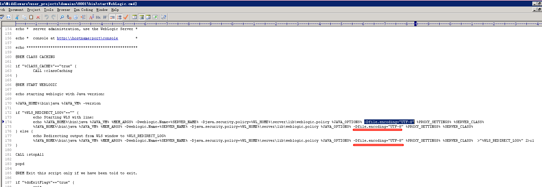 Windows weblogic 