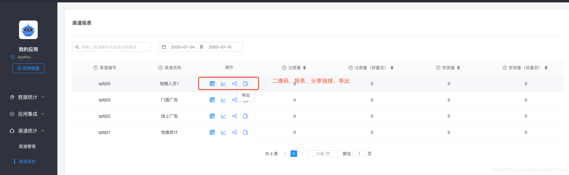 app推广渠道数据统计Xintall