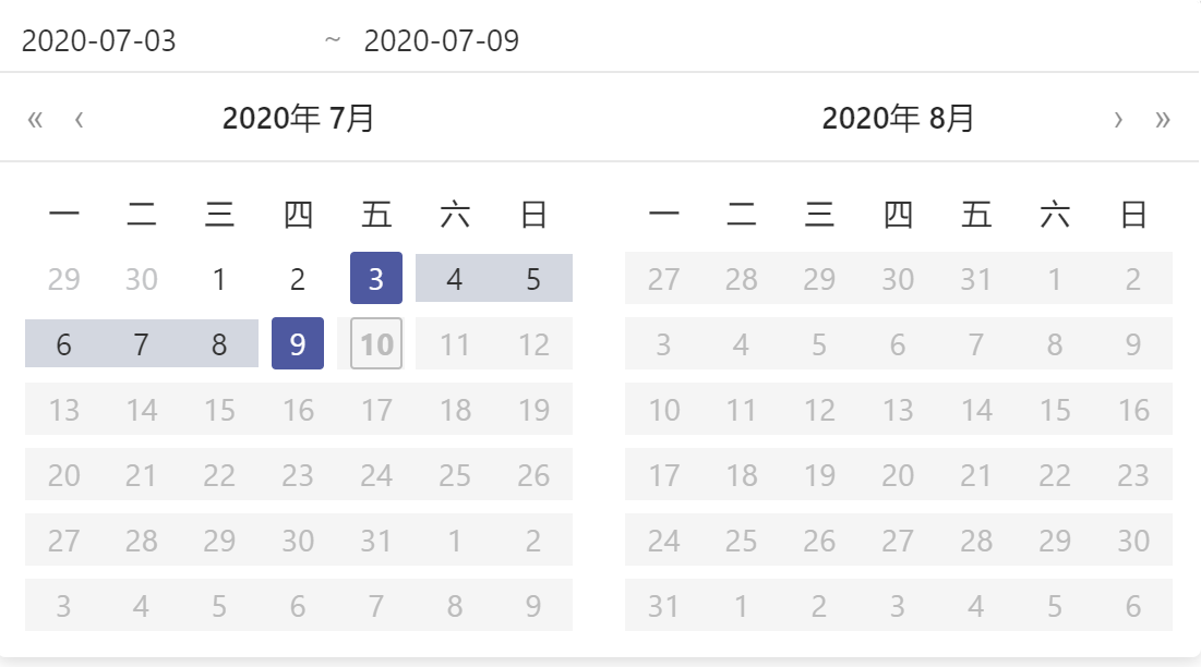 nzrangepicker 默认展示当前月和上个月CSDN博客