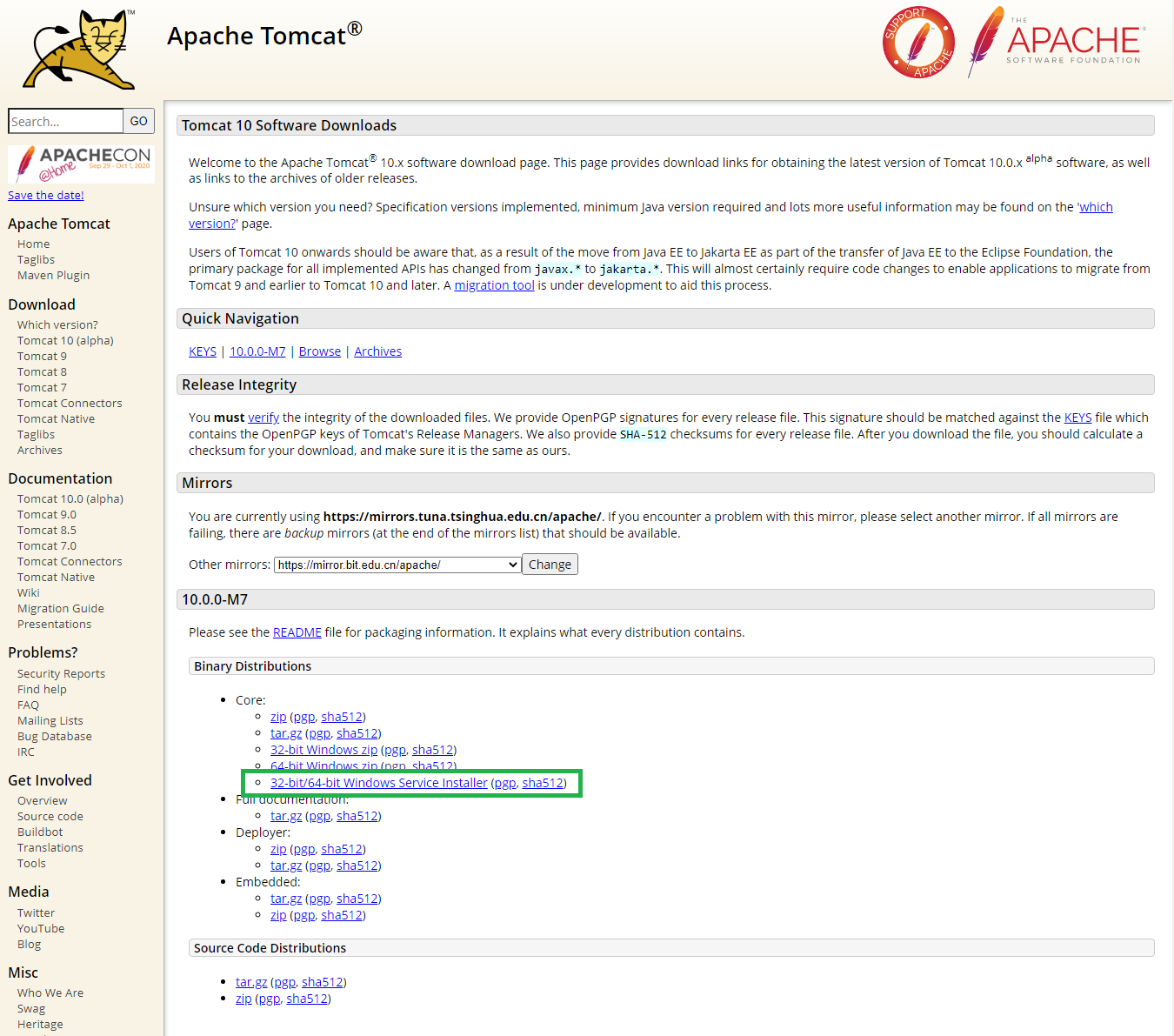 apache tomcat 8 download for windows 10 64 bit